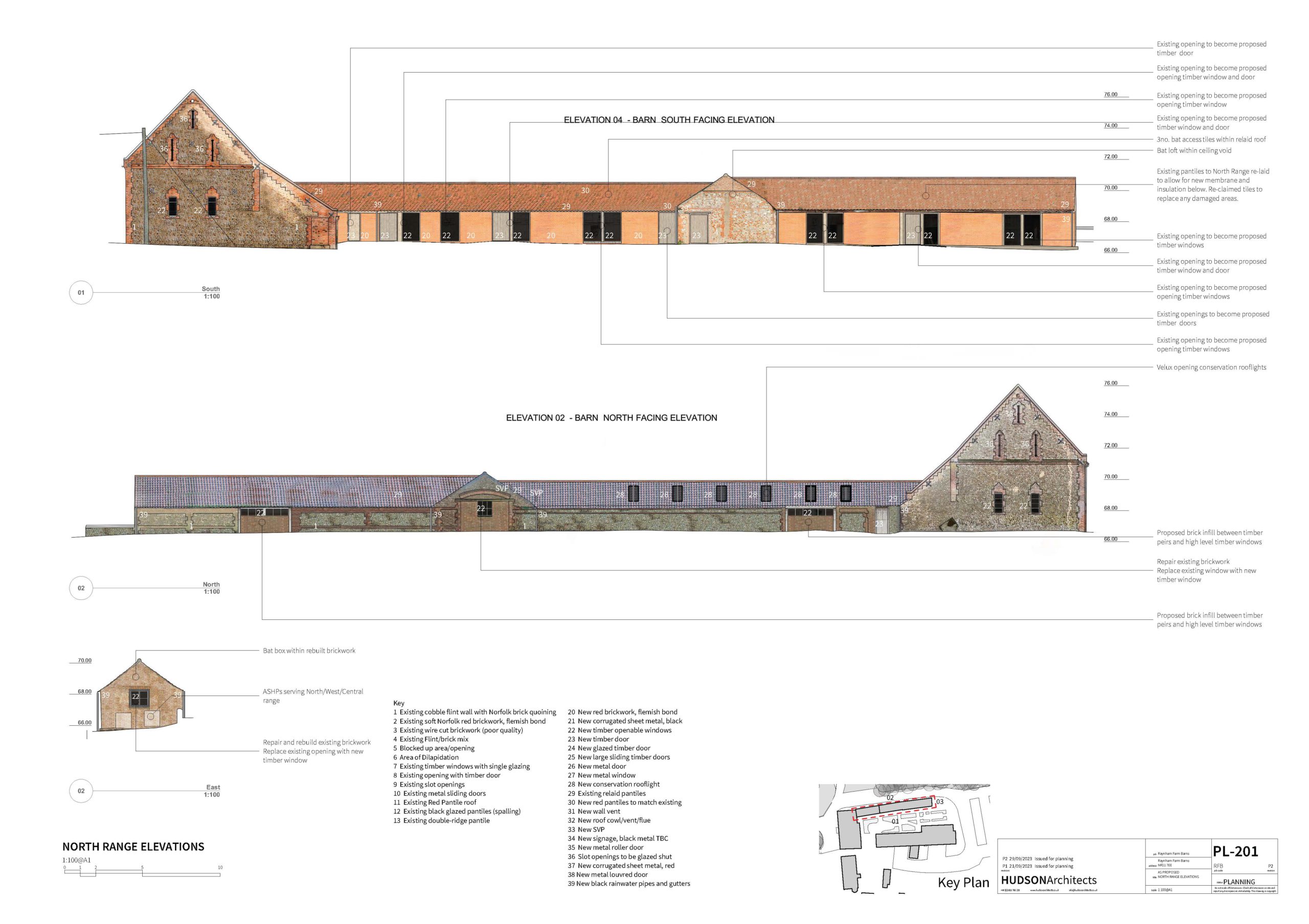 Proposed North Range Elevations of Unit 1 Raynham Farm